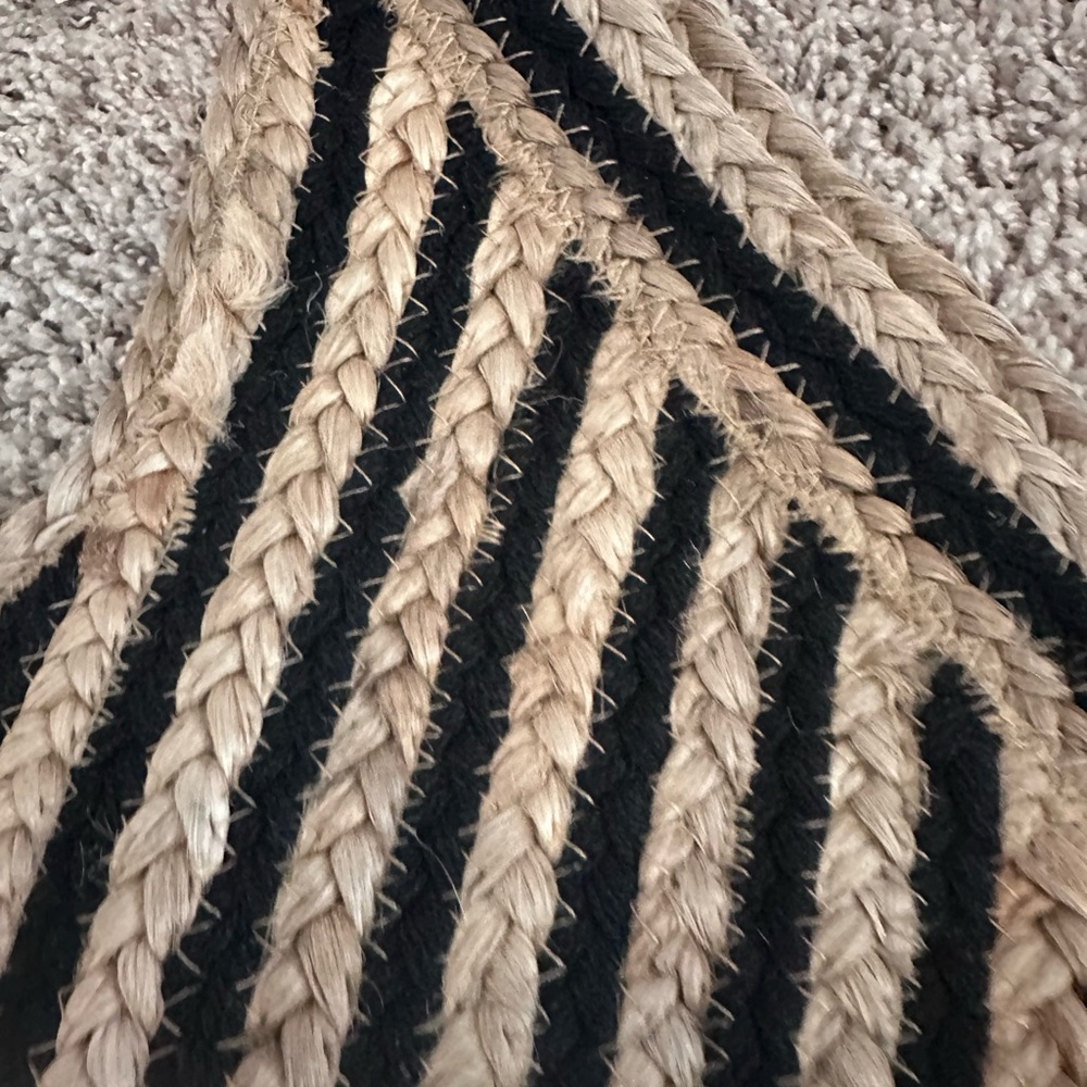 Stylish Black and Tan Woven Tote Bag - Picture 7 of 7